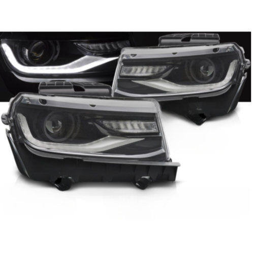 Paire de feux phares Chevrolet Camaro de 2013 a 2015 LTI LED DRL Dyn Noir