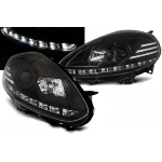 Paire de feux phares Fiat Punto Evo 09-12 Daylight DRL led noir