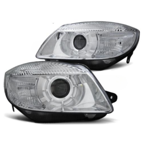Paire de feux phares Skoda Fabia 07-10 design chrome