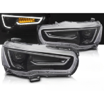 Paire de feux phares Mitsubishi Lancer 8 de 2008 a 2016 LED DRL LTI cligno dyn -Noir