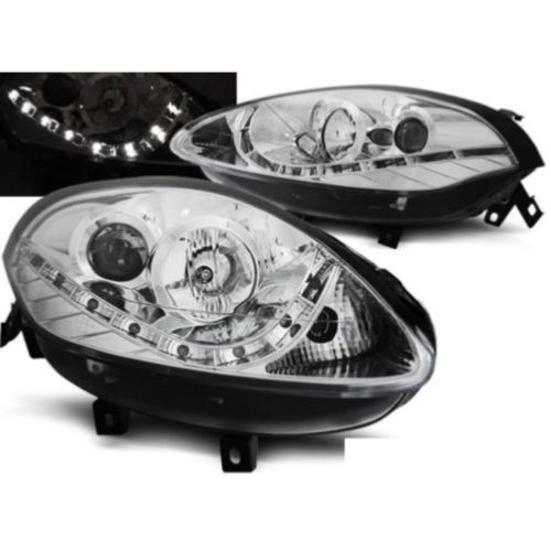 Paire de feux phares Fiat Bravo 2 07-09 Daylight led chrome