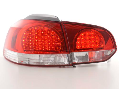 Paire de feux arrière VW Volkswagen Golf 6 2008 a 2012 Rouge Chrome Led