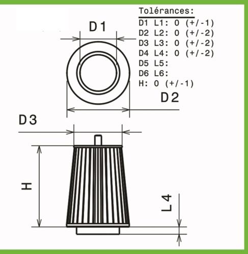 Filtre a air Green pour Mercedes Classe C C203 de 02-05 230-192cv