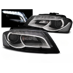 Paire de feux phares Audi A3 8P de 2008 a 2012 DRL led noir