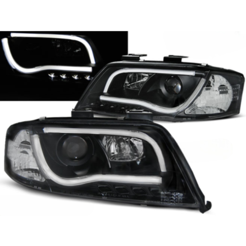 Paire de feux phares Audi A6 de 2001 a 2004 Tube Light led LTI noir