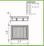 Filtre a air Green pour Peugeot 307 de 2003 a 2008 2.0Li 16V-180cv