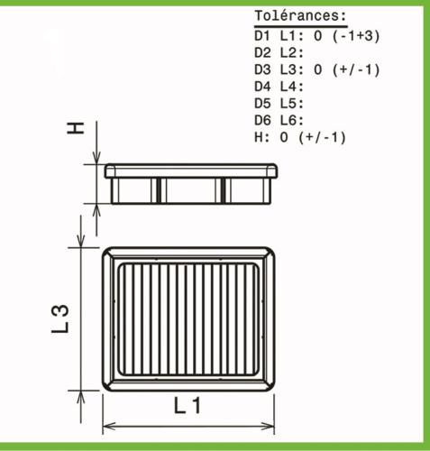 Filtre a air Green pour Mercedes 190 W201 de 1984 a 1987 2.3L E-185cv