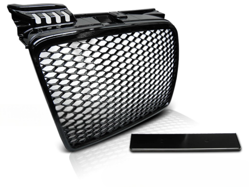 Grille calandre pour Audi A4 B7 de 11/2004 a 03/2008 Noir brillant look Sport
