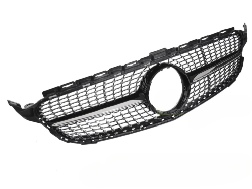 Grille calandre Mercedes classe C W205 14-18 Look Diamant Noir Chrome