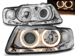 Paire de feux phares Audi A3 8L de 2000 a 2003 angel eyes chrome