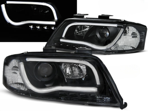 Paire de feux phares Audi A6 de 2001 a 2004 Tube Light led LTI noir