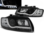 Paire de feux phares Audi A4 de 2000 a 2004 Tube Light DRL noir led