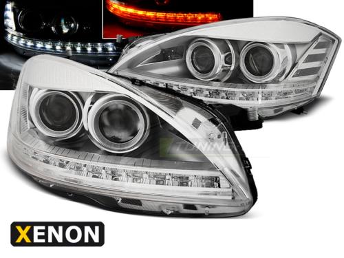 Paire de feux phares Mercedes classe S W221 05-09 Daylight led Xenon chrome