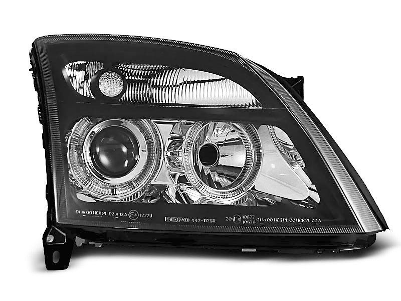 I08 Paire de feux phares Citroen C2 03-10 angel eyes noir