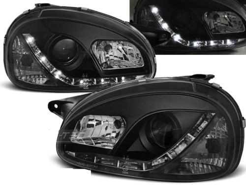 Paire de feux phares Opel Corsa B 93-00 Daylight led noir