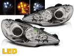 Paire de feux phares Peugeot 206 02-06 Daylight LED chrome