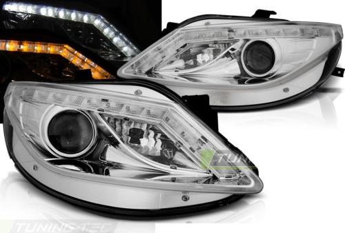 Paire de feux phares Seat Ibiza 6J 08-12 Daylight led chrome