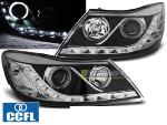 Paire de feux phares Skoda Octavia 09-12 Angel eyes CCFL led noir