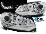 Paire de feux phares VW Golf 6 08-12 Daylight DRL led chrome