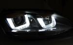 Paire de feux phares VW Golf 7 12-17 LED U-type DRL Noir