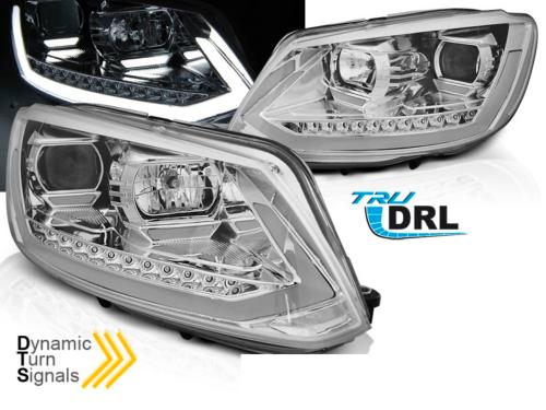 Paire de feux phares VW Touran 2 10-15 LED DRL LTI chrome