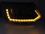 Paire de feux phares VW T5 10-15 FULL LED LTI DRL Dyn Noir