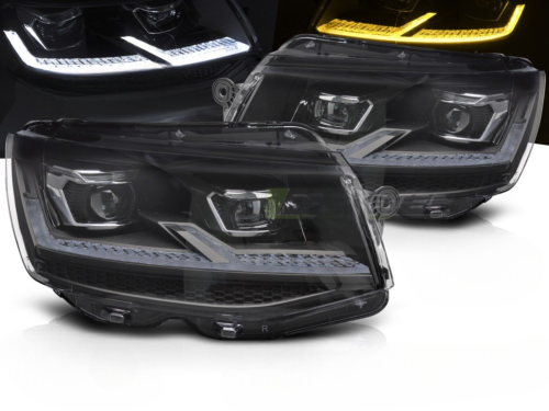 Paire de feux phares VW T6 de 2015 a 2019 FULL LED TRU DRL DYN Noir Chrome