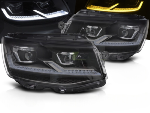 Paire de feux phares VW T6 de 2015 a 2019 FULL LED TRU DRL DYN Noir Chrome