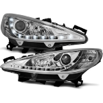 Paire de feux phares Peugeot 207 06-12 Daylight led chrome
