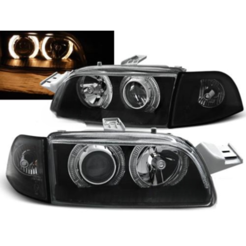 Paire de feux phares Fiat Punto 93-99 angel eyes noir