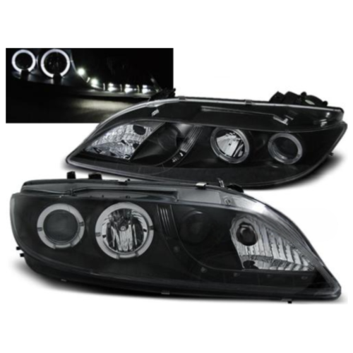 Paire de feux phares Mazda 6 02-07 Angel Eyes LED noir