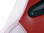 Paire de siege baquet Edition 1 Rouge Blanc Simili cuir inclinable rabattable